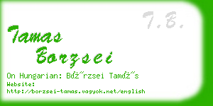 tamas borzsei business card